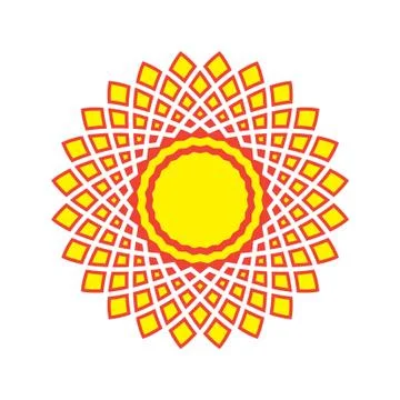 Flat color sun icon Stock Illustration
