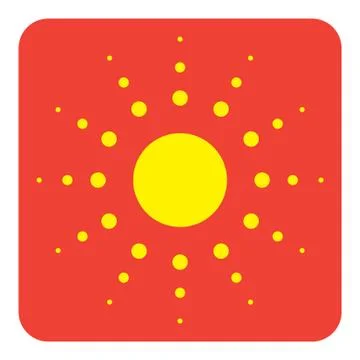 Flat color sun icon Illustrazione stock
