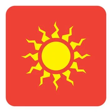 Flat color sun icon Stock Illustration