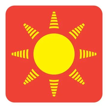 Flat color sun icon Stock Illustration