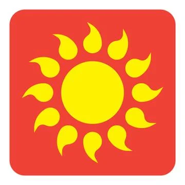 Flat color sun icon Stock-Illustration