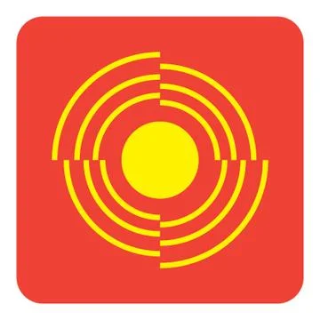 Flat color sun icon Stock Illustration