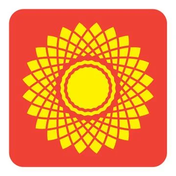Flat color sun icon Stock Illustration