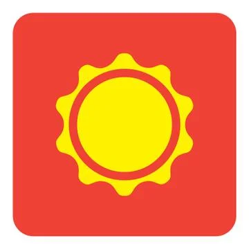 Flat color sun icon Stock Illustration