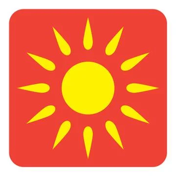 Flat color sun icon Illustrazione stock
