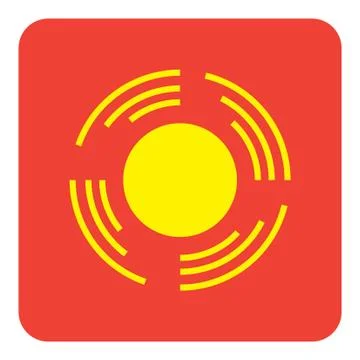 Flat color sun icon Stock Illustration