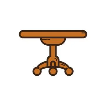 Flat color table icon Stock Illustration