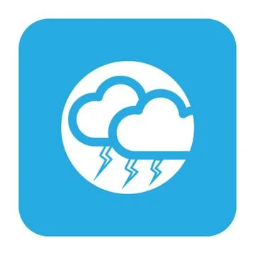 Flat color thunderstorm icon Stock Illustration