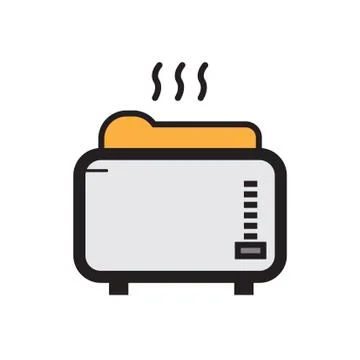 Flat color toaster icon Stock Illustration