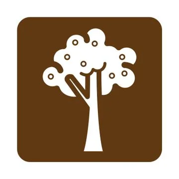 Flat color tree icon Stock Illustration