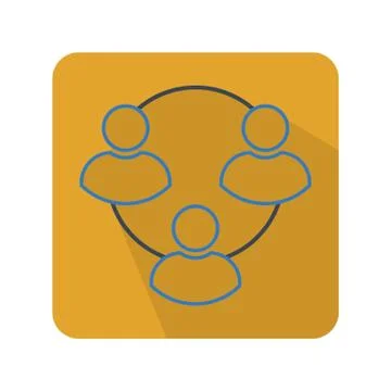 Flat color user chain icon vector illustration on white background Stock Illustration