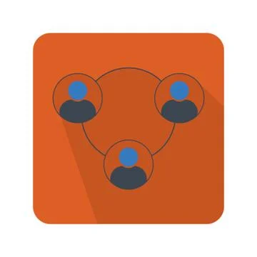 Flat color user chain icon vector illustration on white background 스톡 일러스트