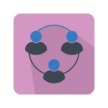 Flat color user group icon vector illustration on white background Stock Illustration