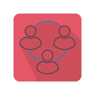 Flat color user group icon vector illustration on white background 스톡 일러스트