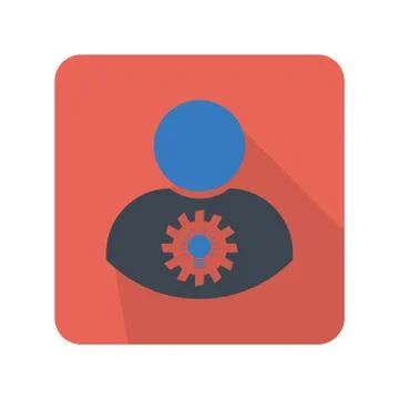 Flat color user icon vector illustration on white background Stock Illustration