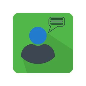 Flat color user messenger icon vector illustration on white background Stock Illustration