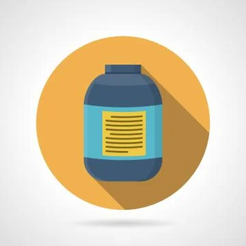 Flat color vector icon for creatine supplements 스톡 일러스트