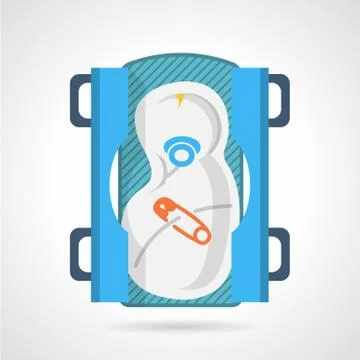 Flat color vector icon for newborn Stock Illustration