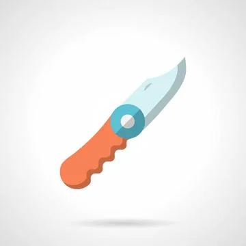Flat color vector icon for pocket knife Flat colored vector icon for hike ... Foto stock