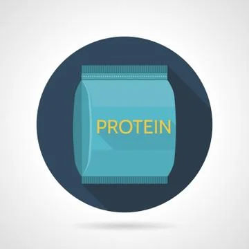 Flat color vector icon for protein supplements 스톡 일러스트