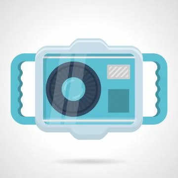 Flat color vector icon for scuba camera Stock Illustration