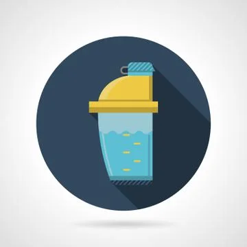 Flat color vector icon for supplements shaker 스톡 일러스트