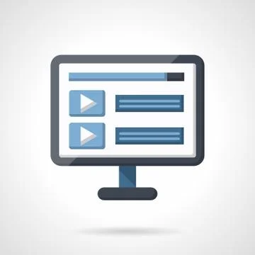 Flat color vector icon for video blog Stock Illustration