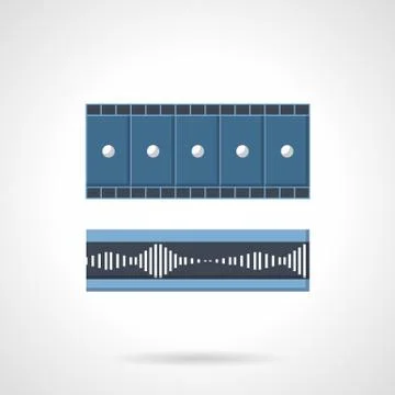 Flat color vector icon for video processing 库存插图