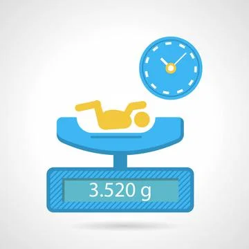 Flat color vector icon for weighing a newborn Abstract flat vector icon fo... 写真素材