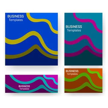 Flat color wave texture patterns business templates for print Illustrazione stock