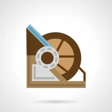Flat color winch machine vector icon Stock-Illustration