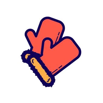 Flat color winter gloves icon Stock Illustration