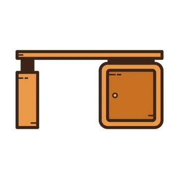 Flat color workbench icon Stock Illustration