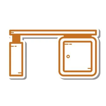 Flat color workbench icon Stock Illustration