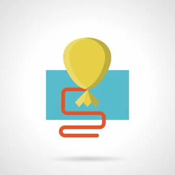 Flat color yellow balloon vector icon Illustrazione stock