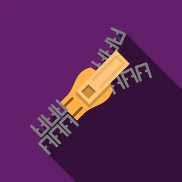 Flat color zipper vector icon Flat color vector icon for plastic zipper on... Stock Photos