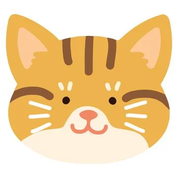 Flat colored adorable Red tabby cat Stock Illustration