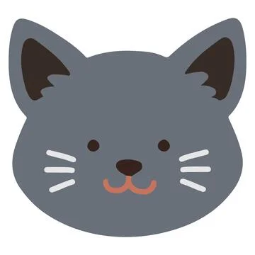 Flat colored adorable Russian Blue cat Stock Illustration