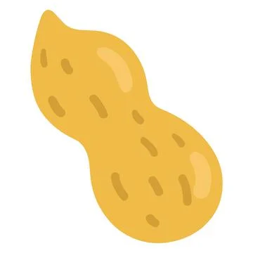 Flat colored brown peanut shell Stock Illustration