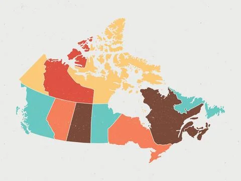 Flat colored Canada map Ilustración de archivo