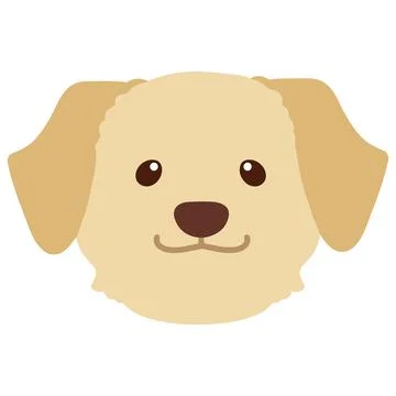 Flat colored cream Labrador front face Stock Illustration
