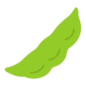 Flat colored green snap beans Stock Illustration