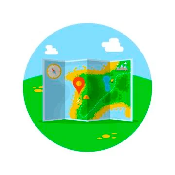 Flat colored location icon Stock Illustration