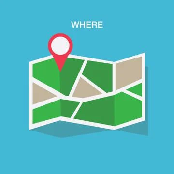 Flat colored location icon Stock Illustration