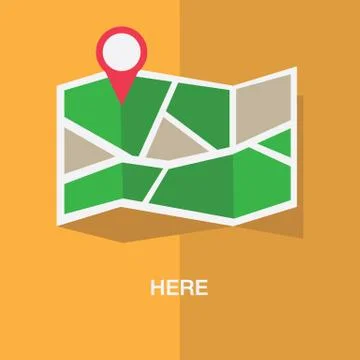 Flat colored location icon Stock Illustration