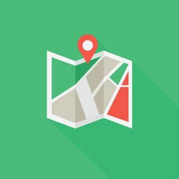 Flat colored location icon Stock Illustration