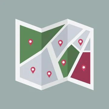 Flat colored location icon Stock Illustration