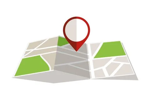 Flat colored location icon Stock Illustration