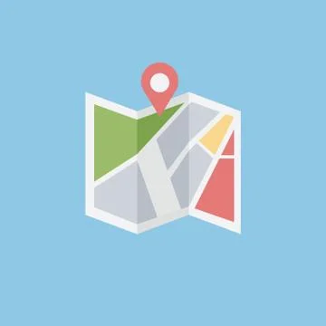 Flat colored location icon, vector Stock Illustration