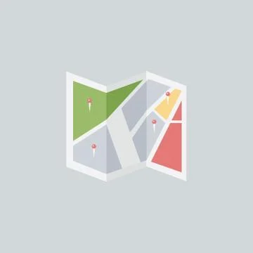 Flat colored location icon, vector, flat design Stock Illustration